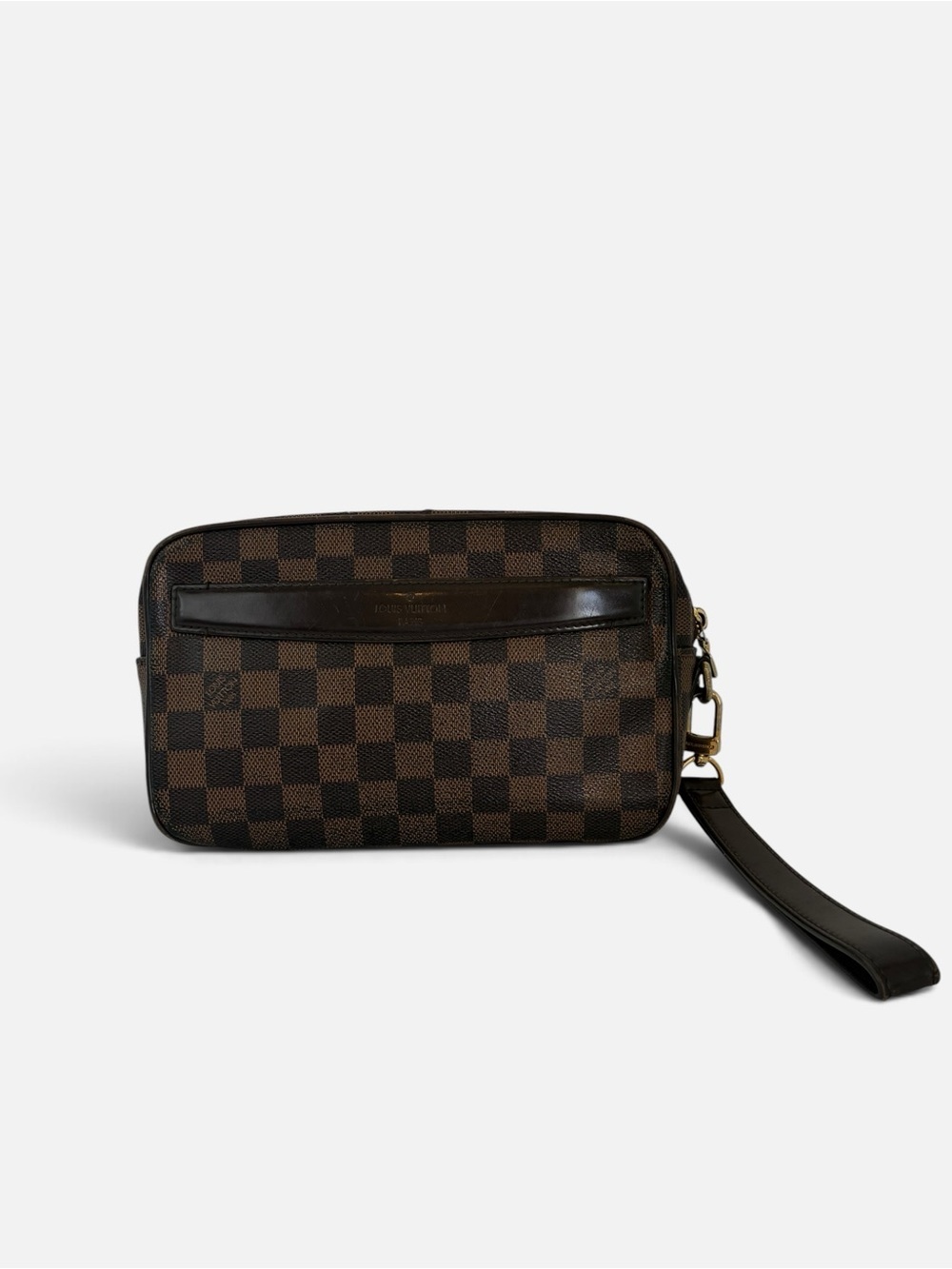 Louis Vuitton Damier Ebene Clutch Pouch Brown Vintage